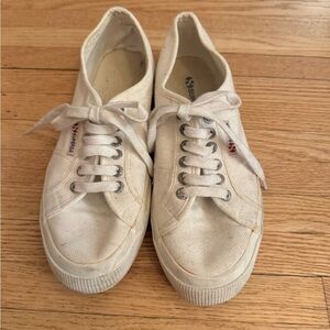 Superga Off-White Canvas Low-Top Sneakers